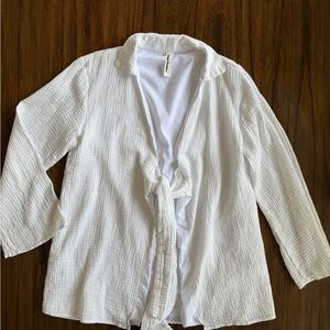 Missguided White Textured Open-Front Jacket